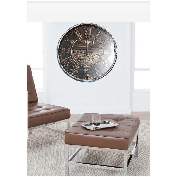 Antique Metal Moving Gears Wall Clock