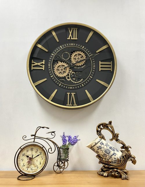 Luxurious Roman Rotating Gears Clock