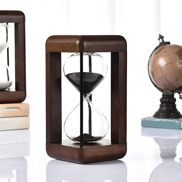 Elegant 30/60Minute Walnut Hourglass Timer