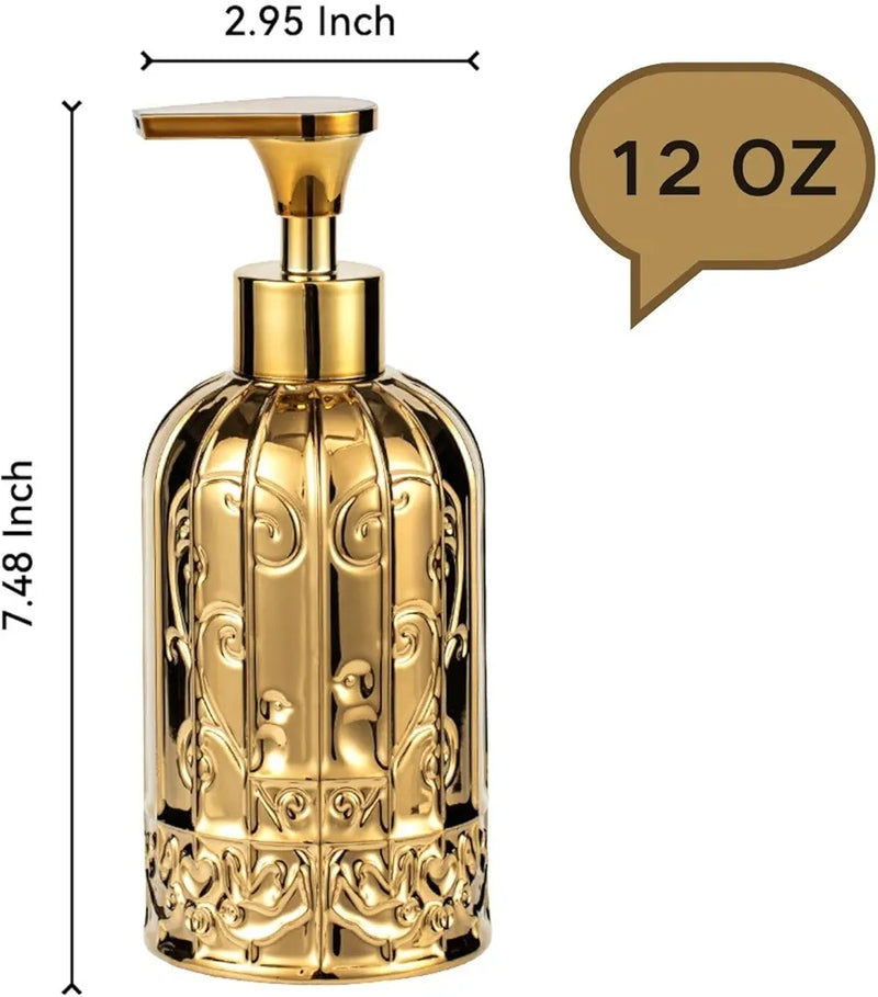 Gold Royal Hand Soap Dispenser with Gold Glossy Pump ( Set of 4 )