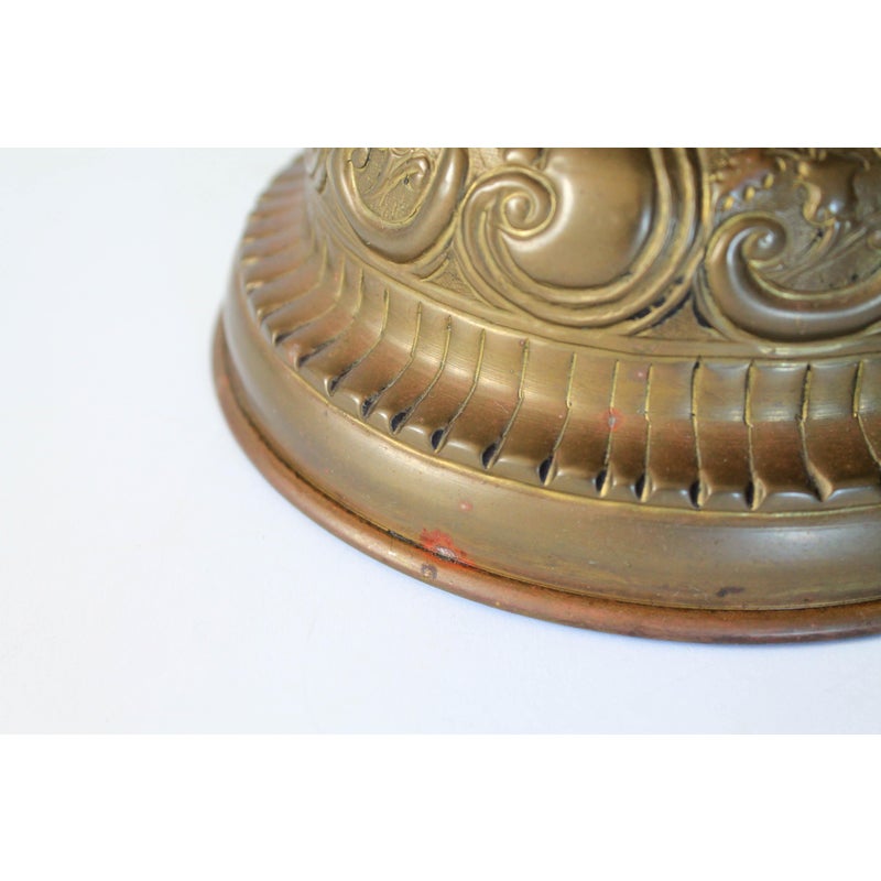 Vintage Brass Urn Vase With Dragon Handles