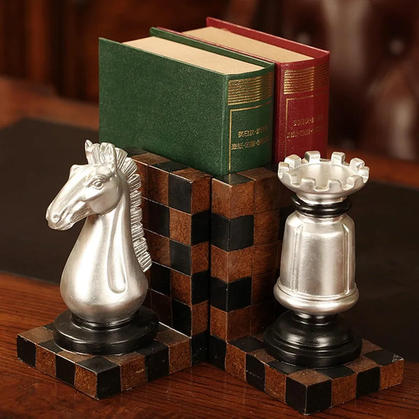 Creative Unique Chess Sculpture Bookends