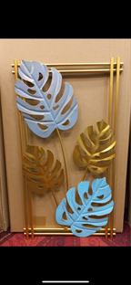 Leafy Gold Metal Wall Hanging
