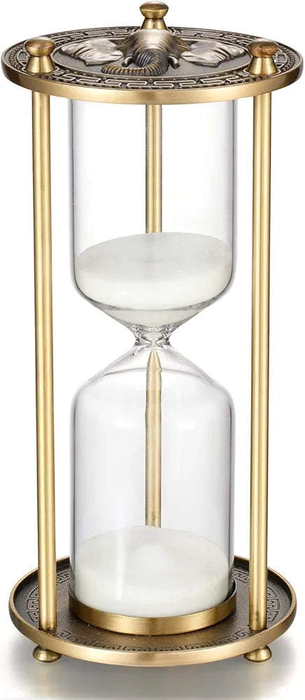 Vintage Metal White  Sand Timer