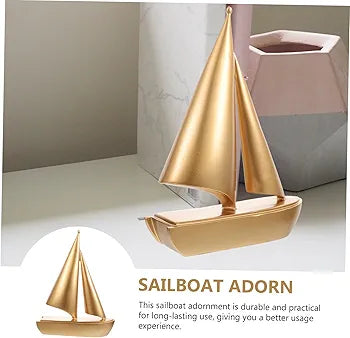 Modern Sailing Boat Statue Collectible Ornament Resin