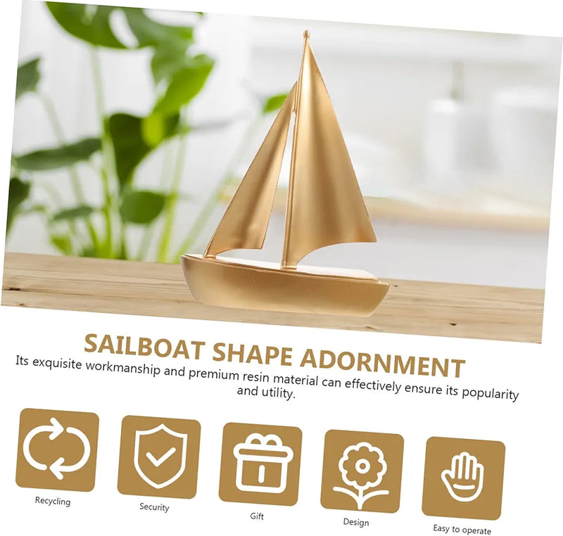 Modern Sailing Boat Statue Collectible Ornament Resin