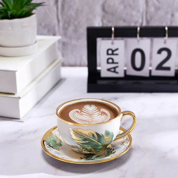 Coffee Mug Set with Saucer & Spoon