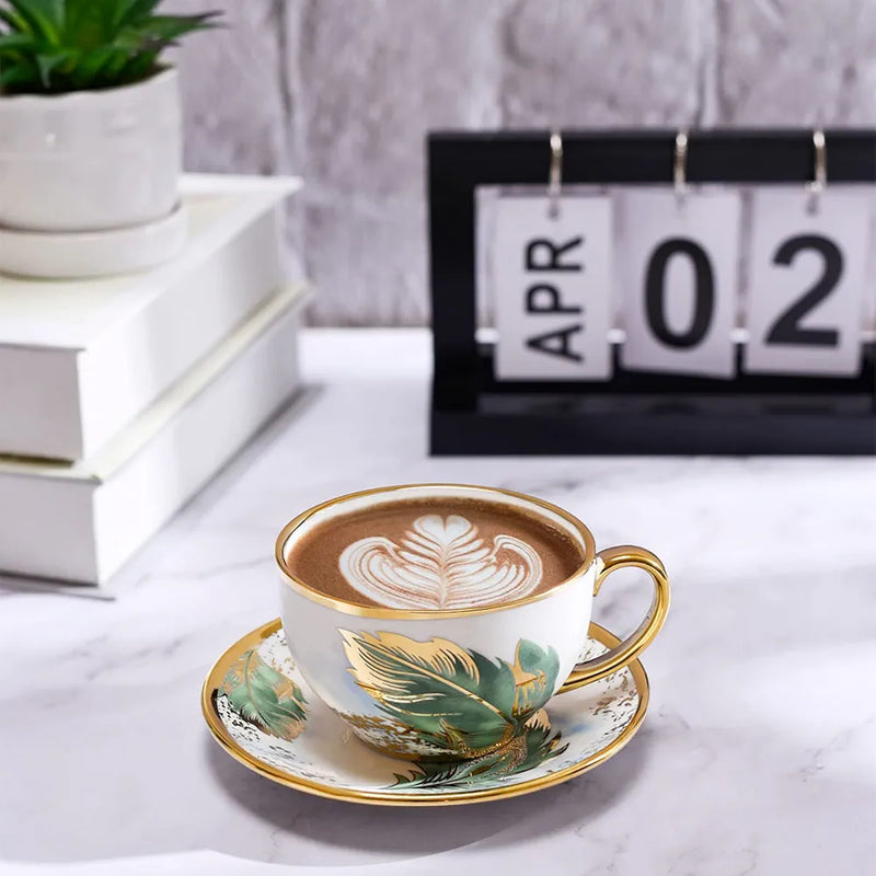 Coffee Mug Set with Saucer & Spoon
