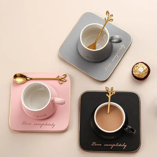 1Pc Coffee Cup with Spoon and Saucer