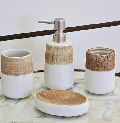 Ceramic White Bathroom Accessories Set