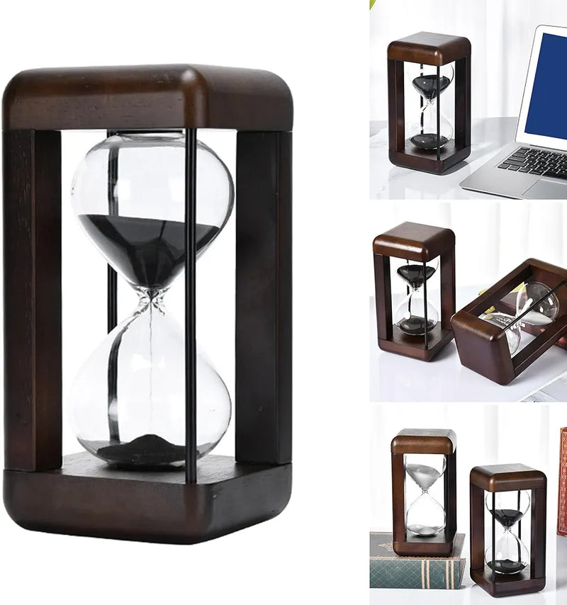 Elegant 30/60Minute Walnut Hourglass Timer