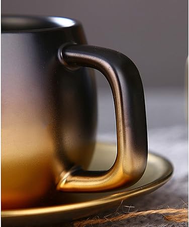 Gradient Golden Ceramic Coffee Cup