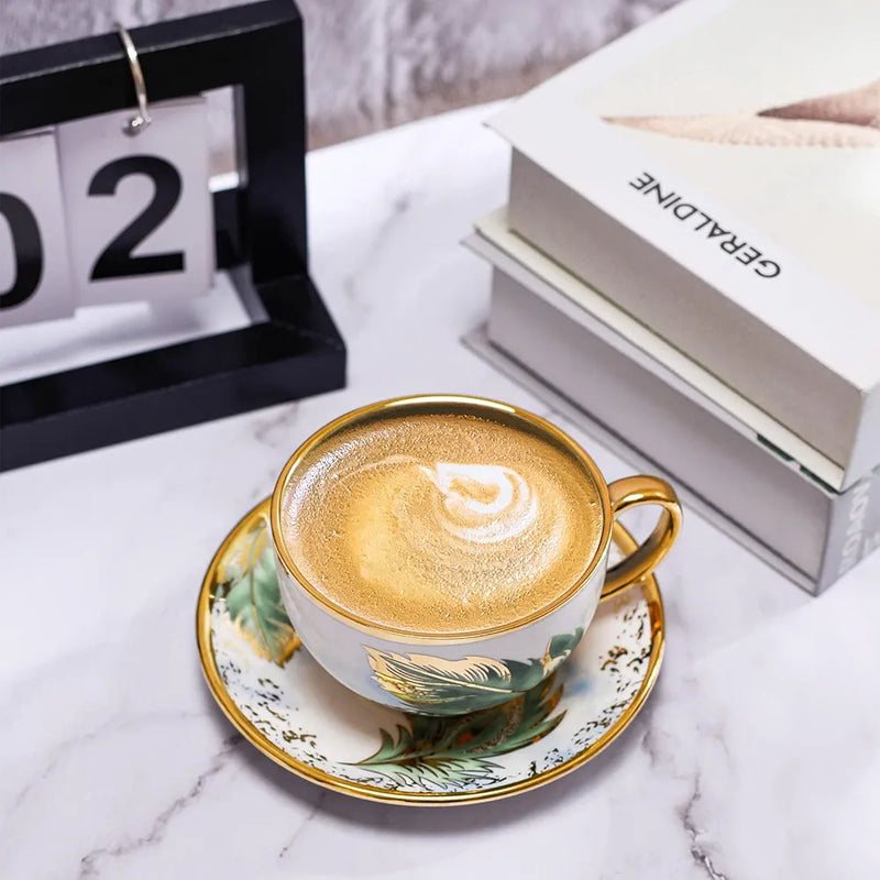 Coffee Mug Set with Saucer & Spoon