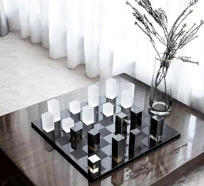 Modern Glass Chess Table