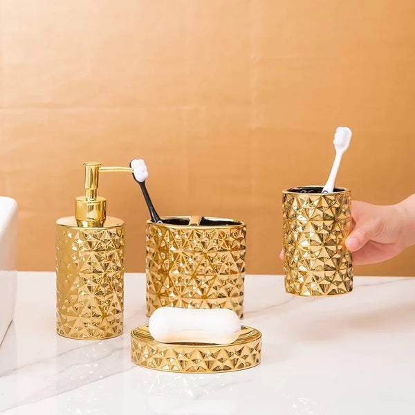 Gold Bathroom Accessory Sets 4 Piece