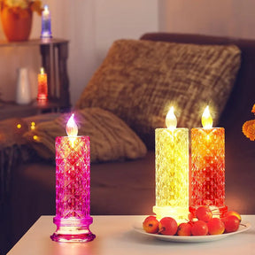 Rose Shadow Flameless LED Candles( Set Of 2)