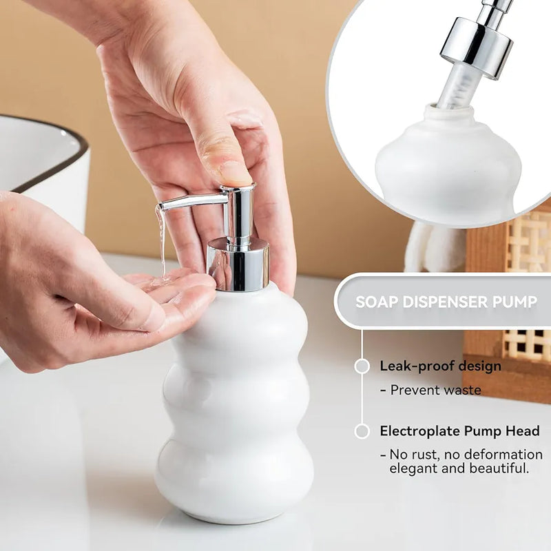 3-Piece Ceramic Bathroom Accessories Set with Tray