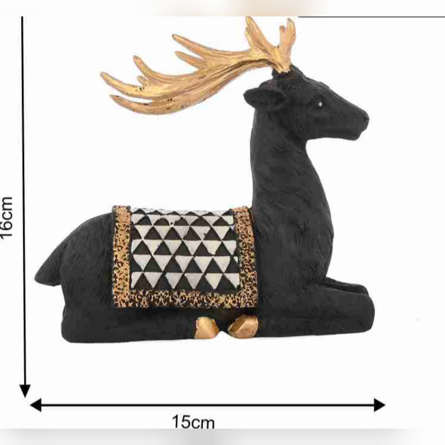 Decorative Black Color Deer Sculpture For Home Decoration Set of 2