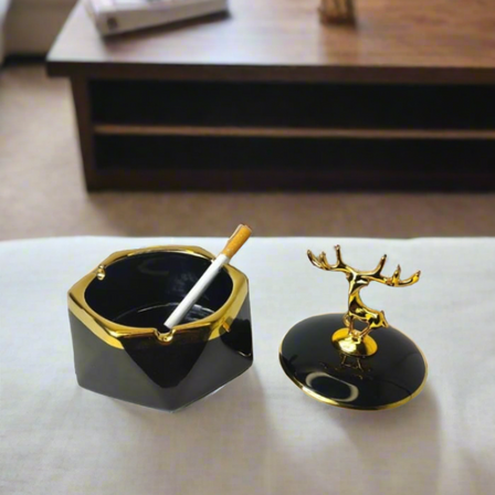 Ceramic Deer Lid Ashtray