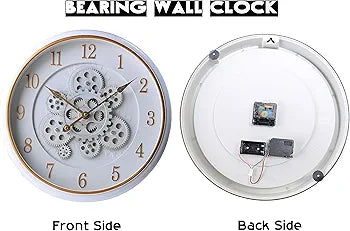 Vintage Rustic Wall Clock with Moving Gears