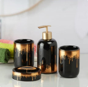 Black Bathroom Accessories Set