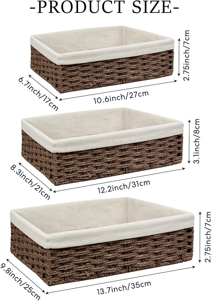 3PCS Handmade Storage Baskets