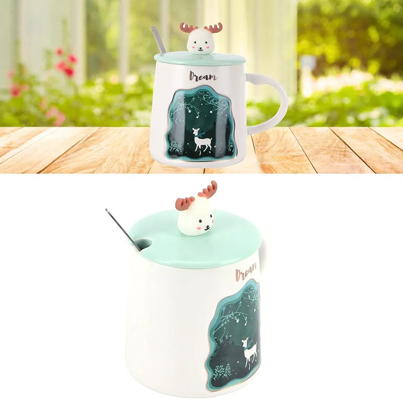 Animal Cup Cartoon Cute Coffee Cup with Lid