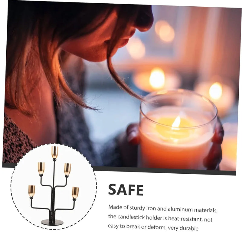 5 Arms Metal Candlestick Holder