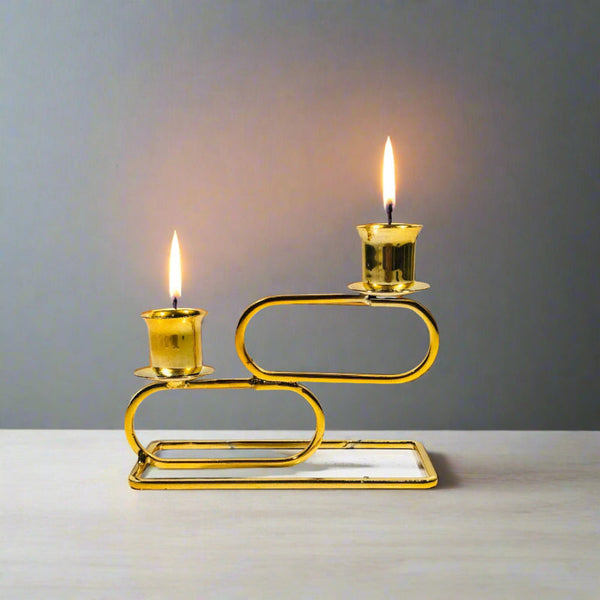 Metallic Gold Shiny Candle Stand