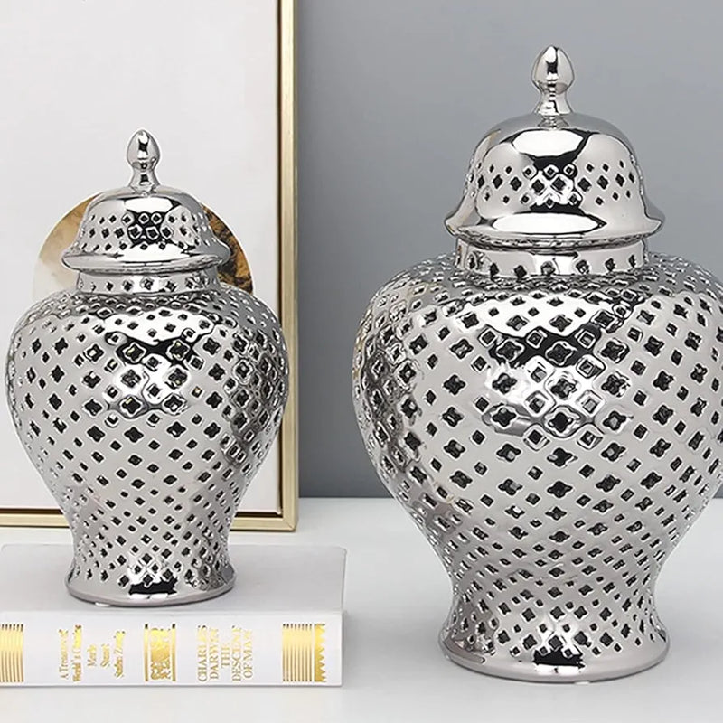 Decorative Ginger Jar with Lid ( Set of 2 )