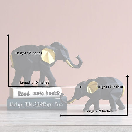 Elephant Pair Figurines for Home Decor (Set of 2)