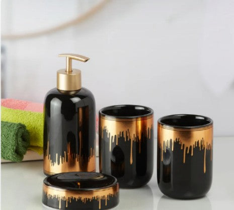 Black Bathroom Accessories Set