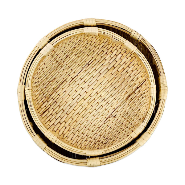 Multipurpose Round Bamboo Basket (Set of 2)