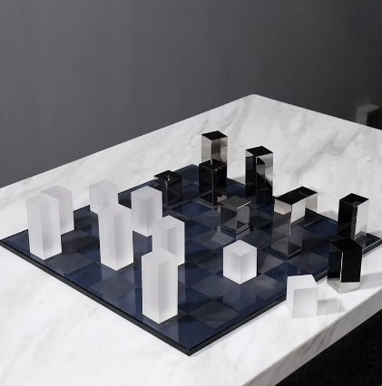 Modern Glass Chess Table