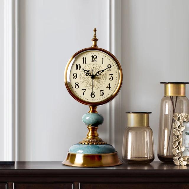 Metal Brass Gold Finish Table Clock