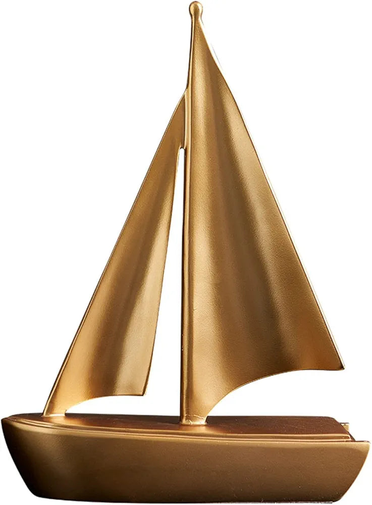 Modern Sailing Boat Statue Collectible Ornament Resin