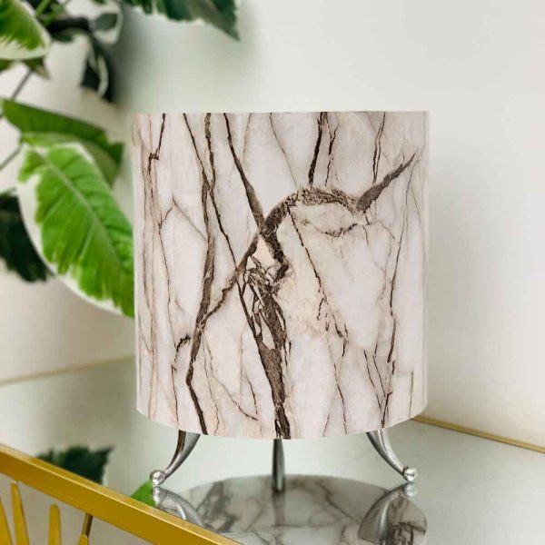 White Marble Designed Tissue Box Set