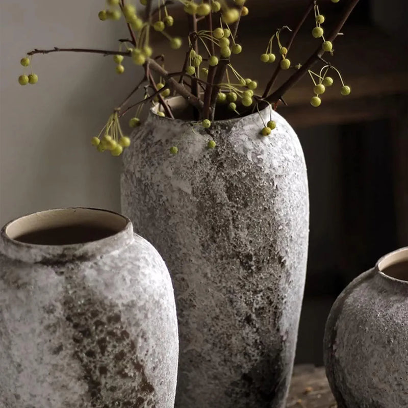 Rustic Farmhouse Decorative Vases ( Set of 3 )
