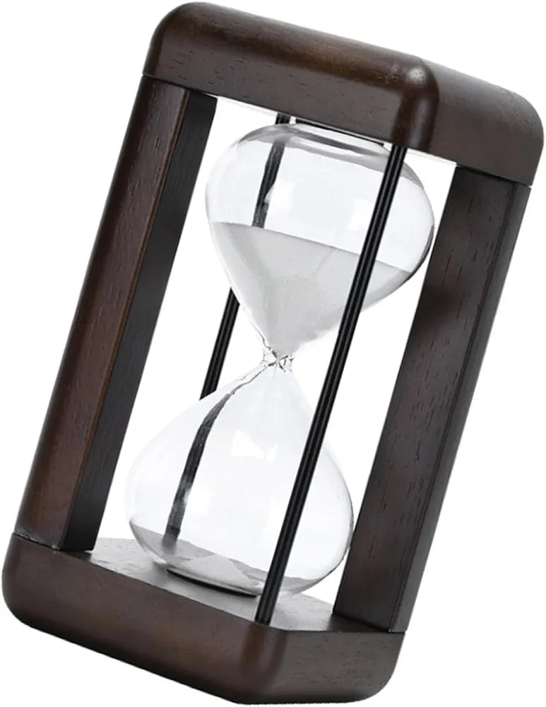 Elegant 30/60Minute Walnut Hourglass Timer