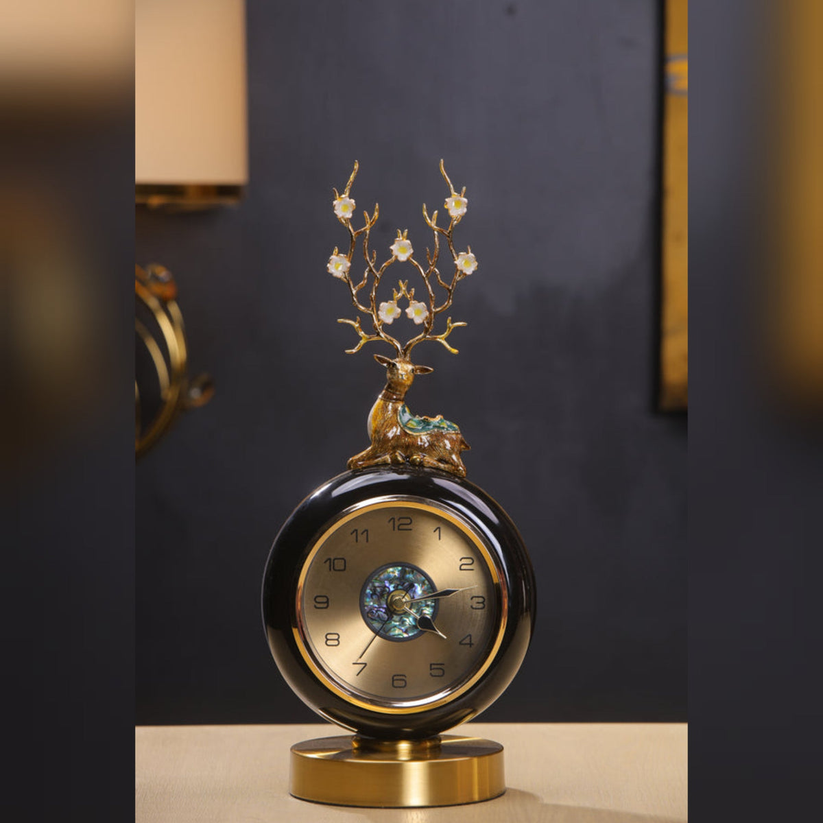 Elegant Mother of Pearl dial Table Clock