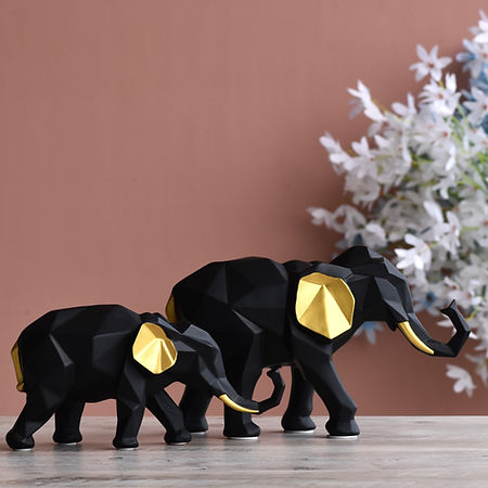Elephant Pair Figurines for Home Decor (Set of 2)