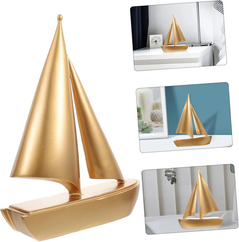 Modern Sailing Boat Statue Collectible Ornament Resin