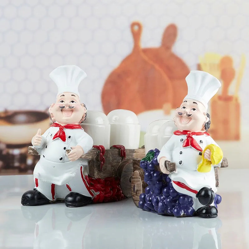 Chef With Trolley Salt & Pepper Holder