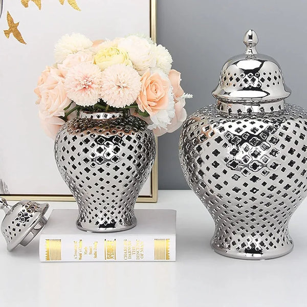 Decorative Ginger Jar with Lid ( Set of 2 )