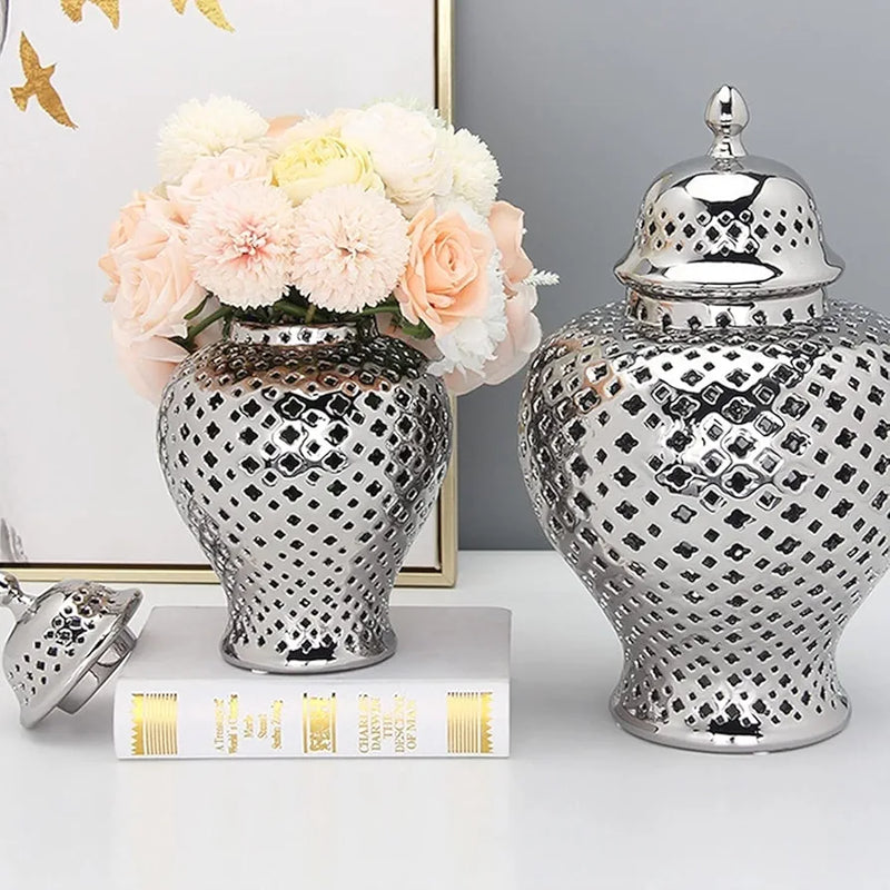 Decorative Ginger Jar with Lid ( Set of 2 )