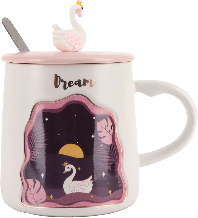 Ceramic Mug,Embossed Animal Cup Cartoon Cup Coffee Cup