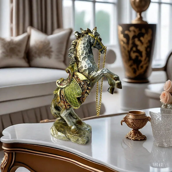 Standing Resin Horse Statue for Home Decor