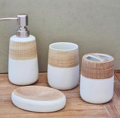 Ceramic White Bathroom Accessories Set