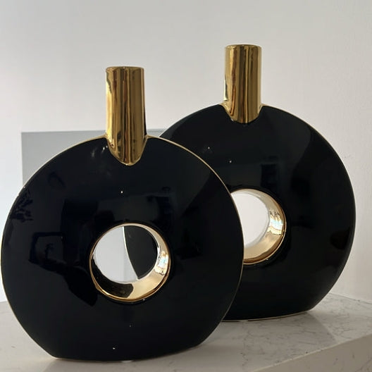 Conical Shaped Donut Vase ( Set of 2 )