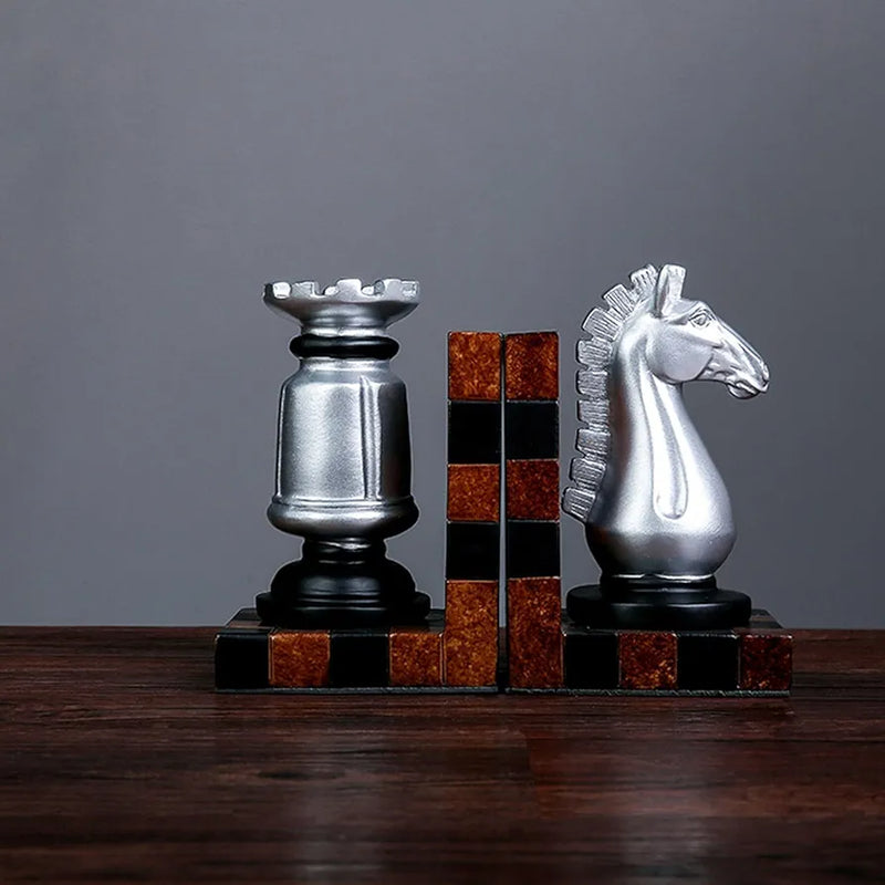 Creative Unique Chess Sculpture Bookends